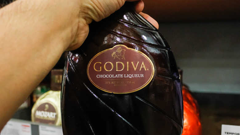 Bottle of Godiva chocolate liqueur