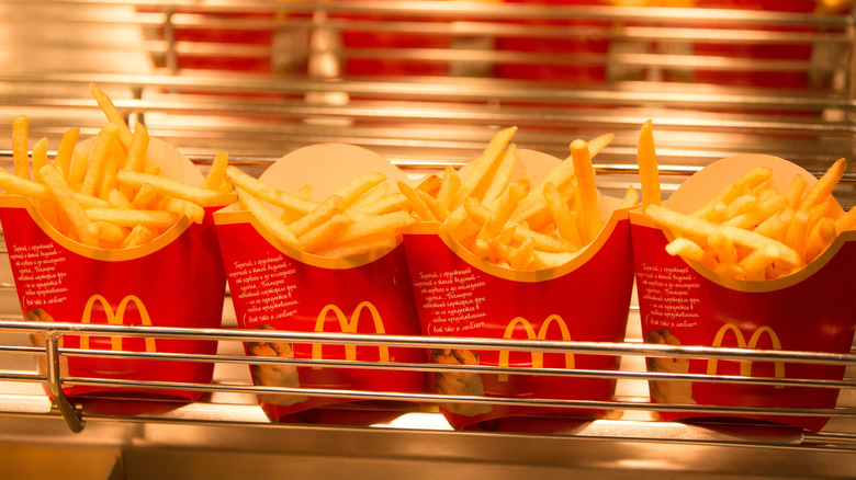 Boxes of McDonald's French fries 