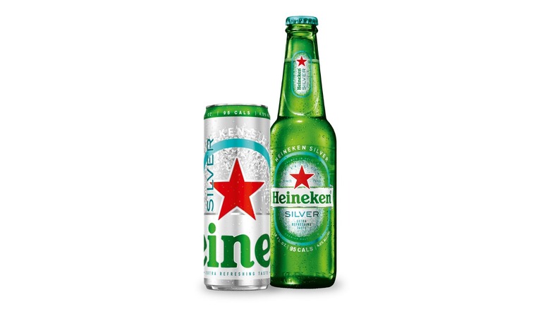 bottle and can of Heineken Silver