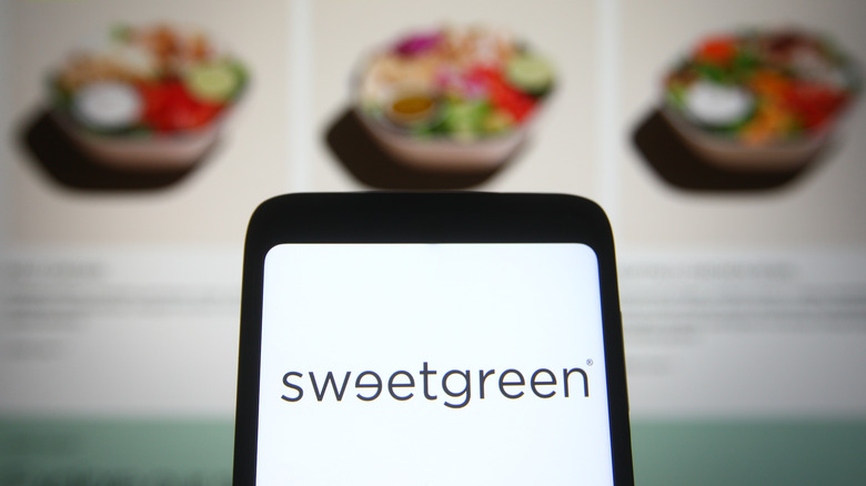 Sweetgreen's logo on smartphone