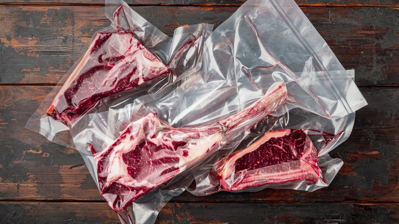 Vacuum sealed steaks