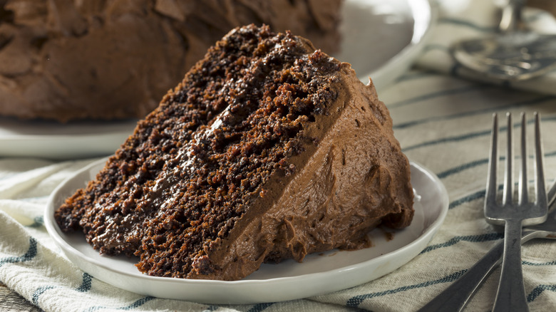 Slice of chocolate cake