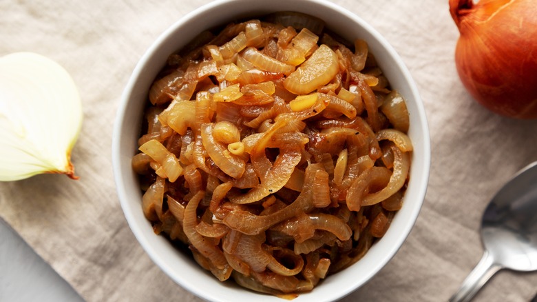 Caramelized onions in bowl