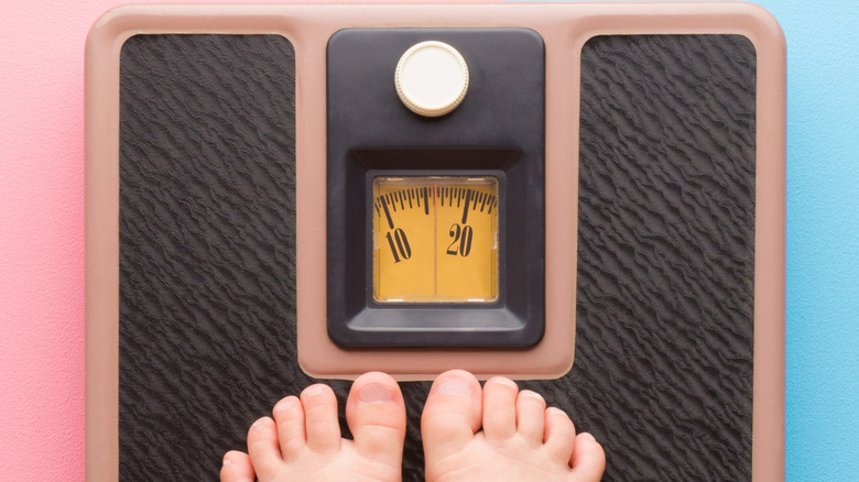 Feet on scale