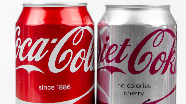 Coca-Cola and Diet Coke cans