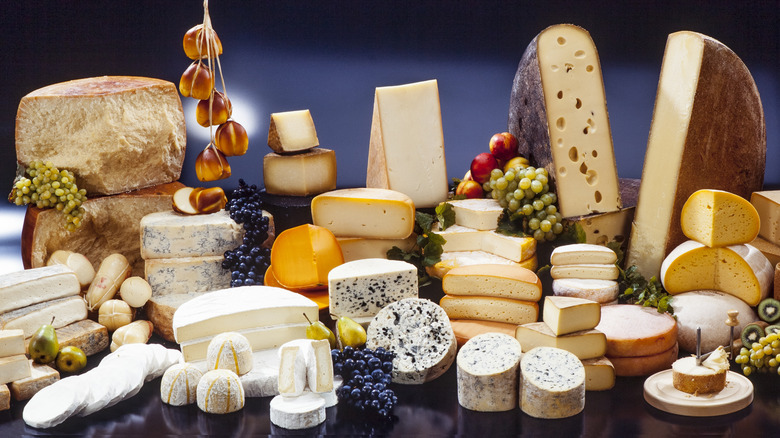 selection of international cheeses