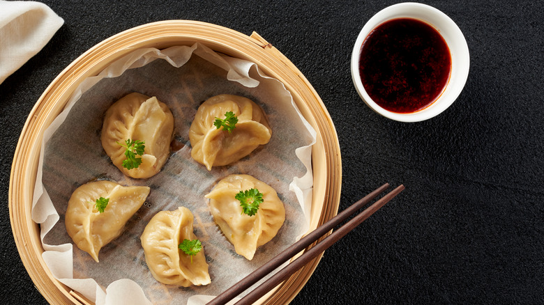 Thai dumplings with sauce
