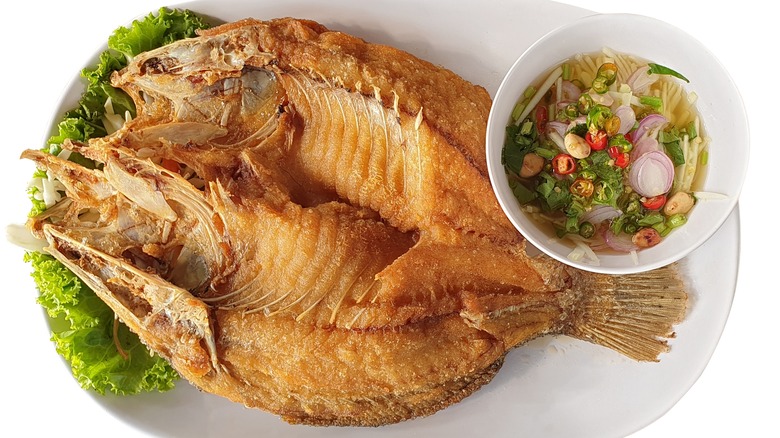 Thai crispy-fried whole fish