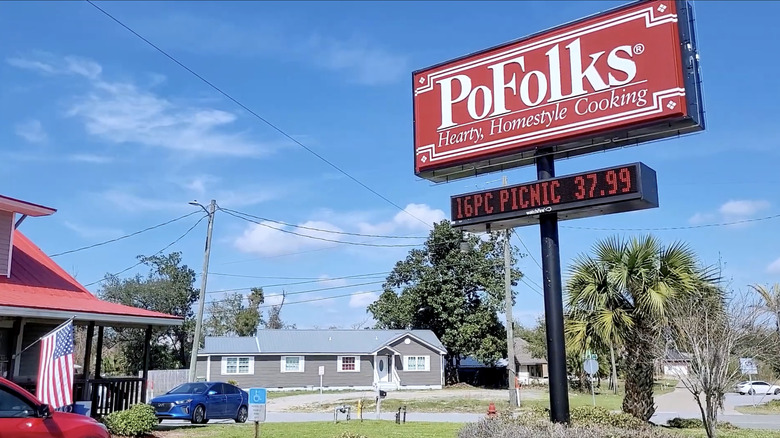 a scan of an old Po Folks menu reading Po Folks Sea Food Chicken and So Forth A Family Restaurant