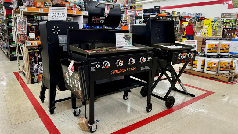 A Blackstone griddle on display in a store