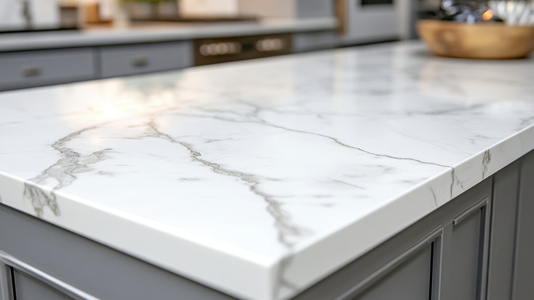 Marble kitchen island