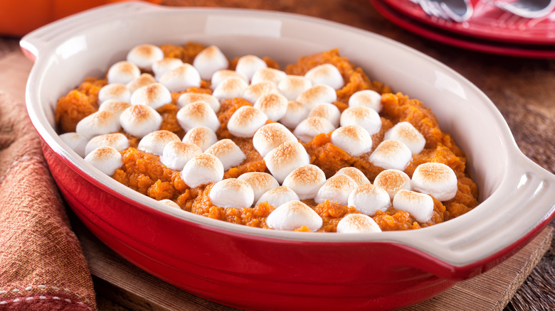 Sweet potato casserole with marshmallows