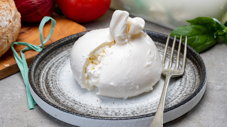 Fresh burrata cheese