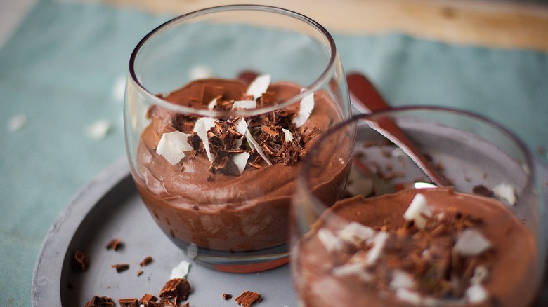 Chocolate mousse in glasses