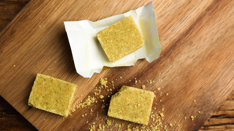 cubes of chicken bouillon unwrapped