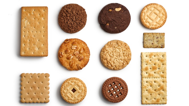 Different varieties of cookies and biscuits 