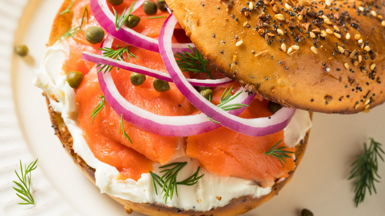 Everything bagel with lox