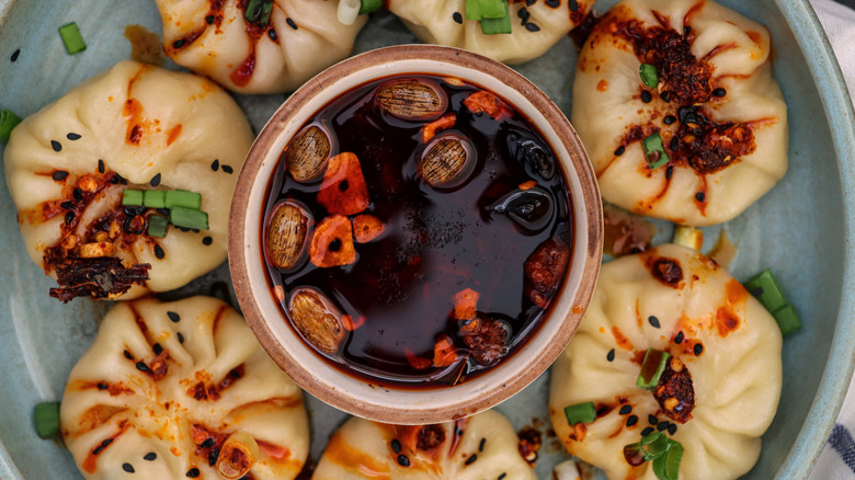 chili oil with dumplings