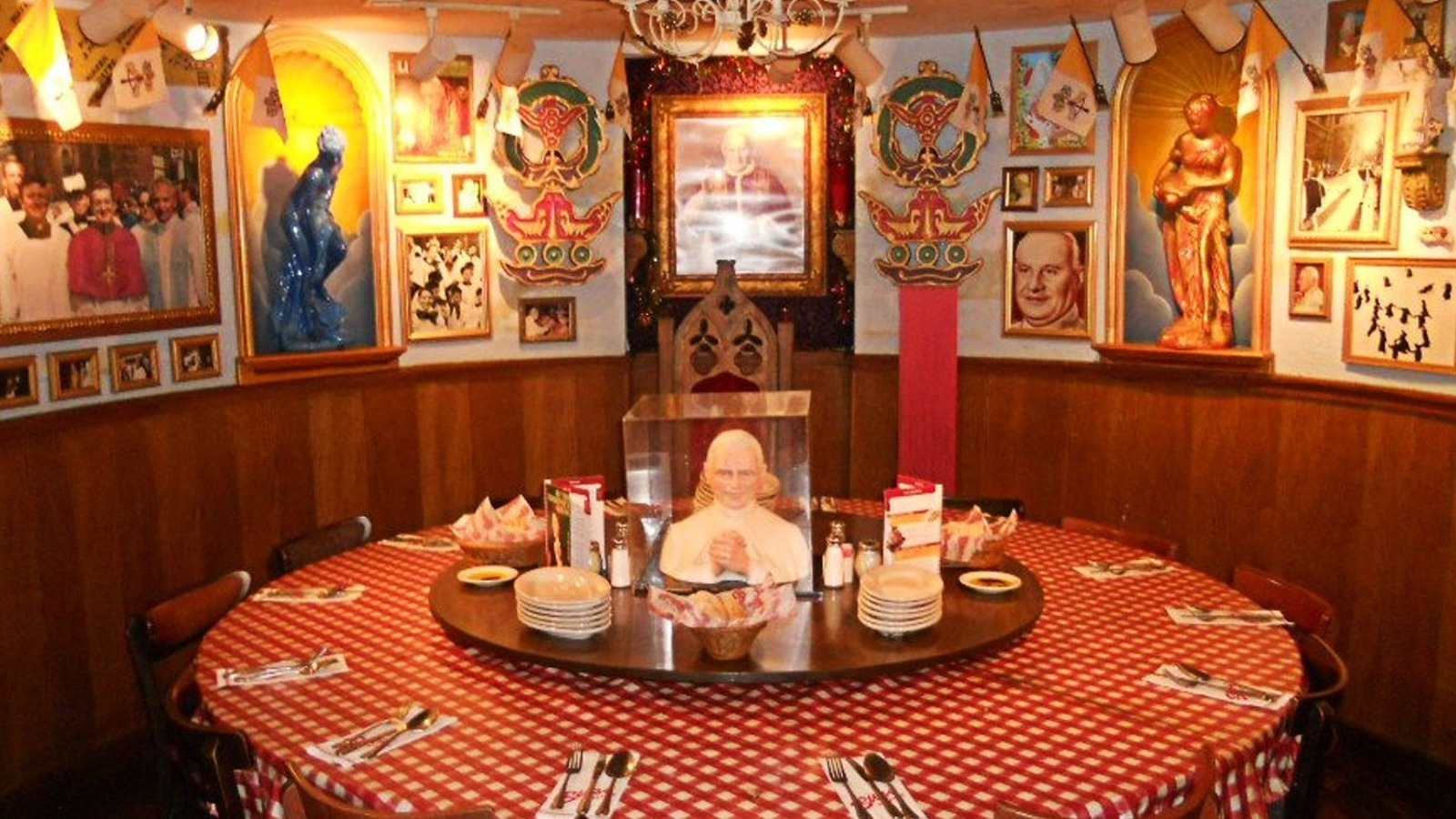 What's Up With The Spinning Pope Head At Buca Di Beppo?