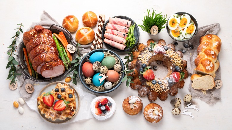 Easter Sunday brunch spread