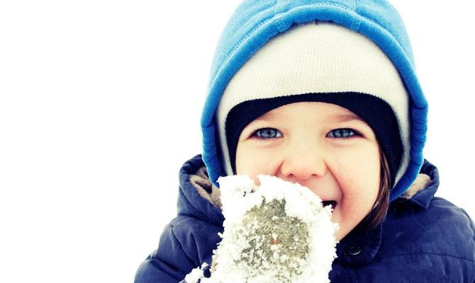 Kid Eating Snow