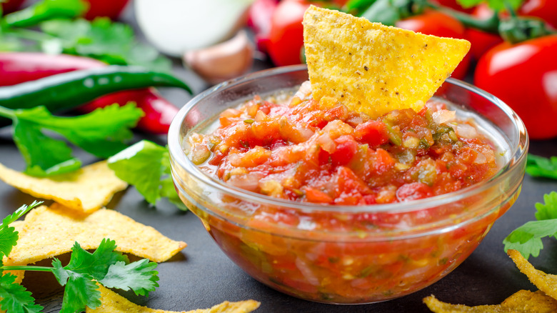 bowl of homemade salsa