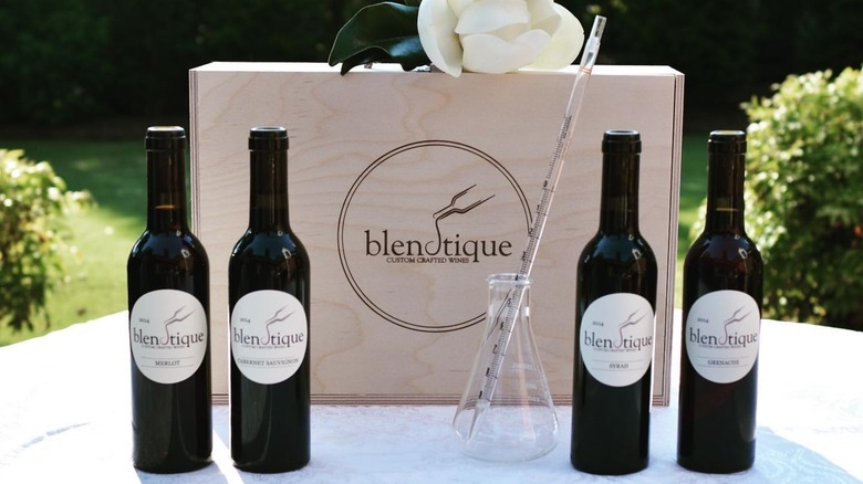 Bottles of Blendtique wine