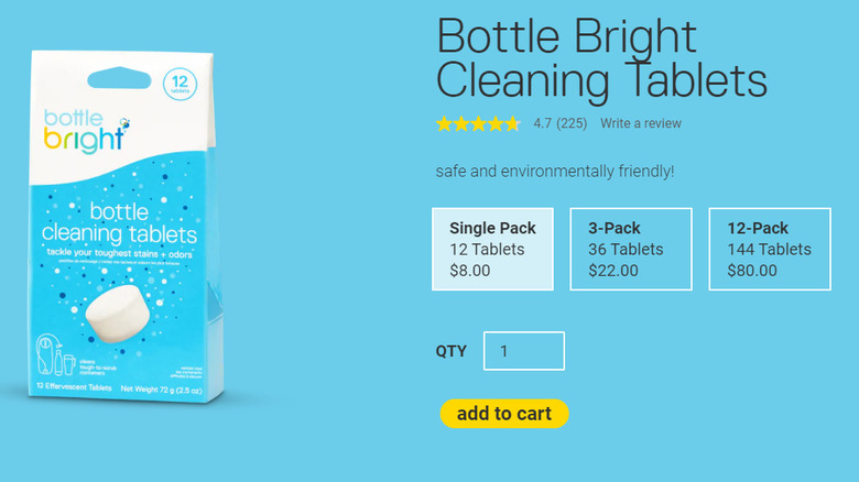 A package of Bottle Bright for sale on the product's website