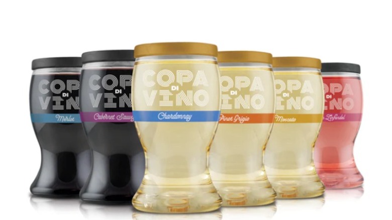 copa di vino bottles standing in clump