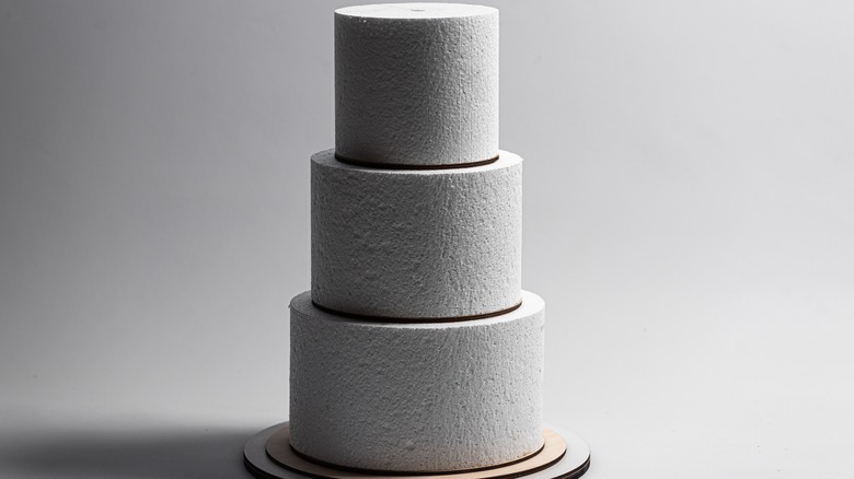 fake wedding cake stacked up