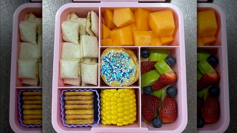 Lunchbox with funbites sandwich