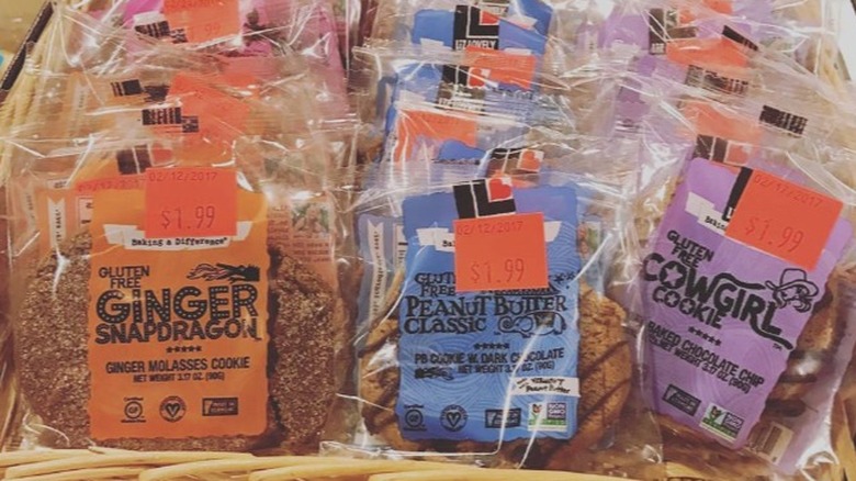 Liz Lovely Cookies on display in a grocery store