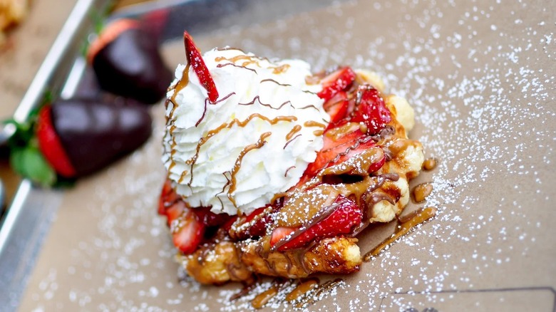Strawberry liege waffle
