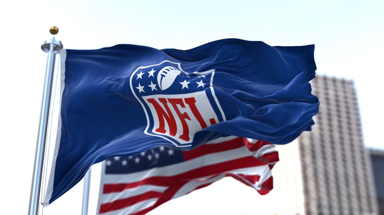 NFL flag flapping in the breeze