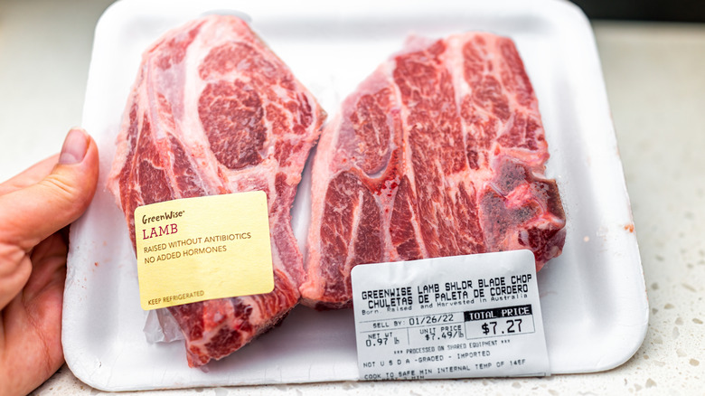 raw lamb in greenwise package