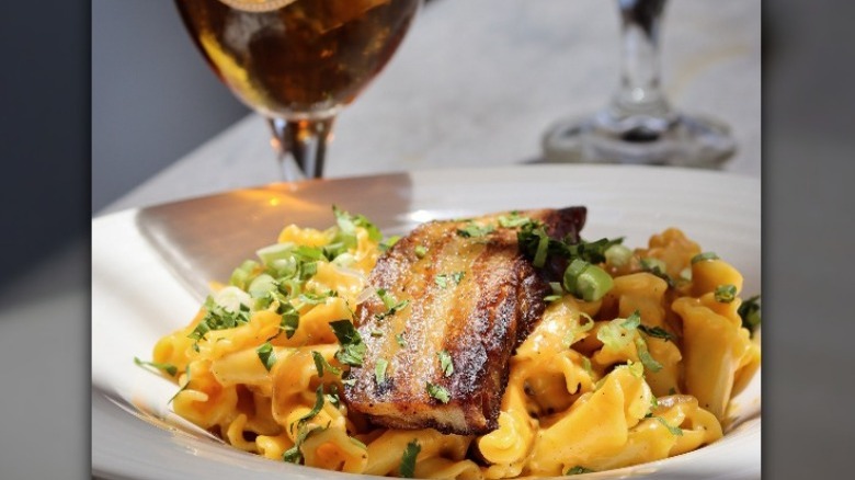 Ballast Point pork belly mac and cheese