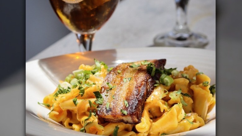 Ballast Point pork belly mac and cheese