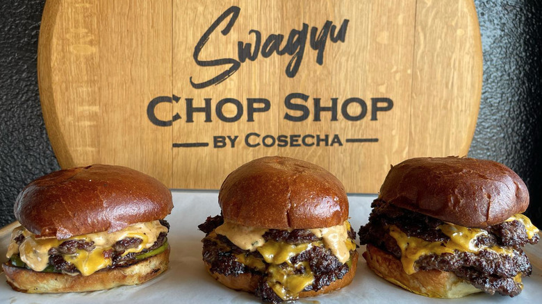 Three Swagyu burgers