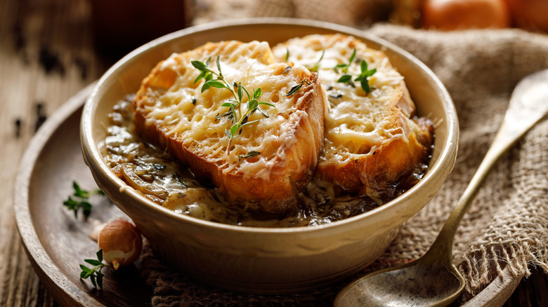Bowl of french onion soup
