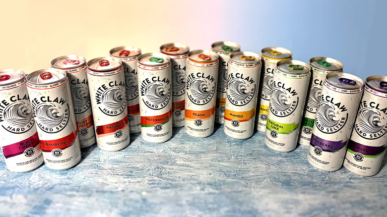 variety of white claw cans