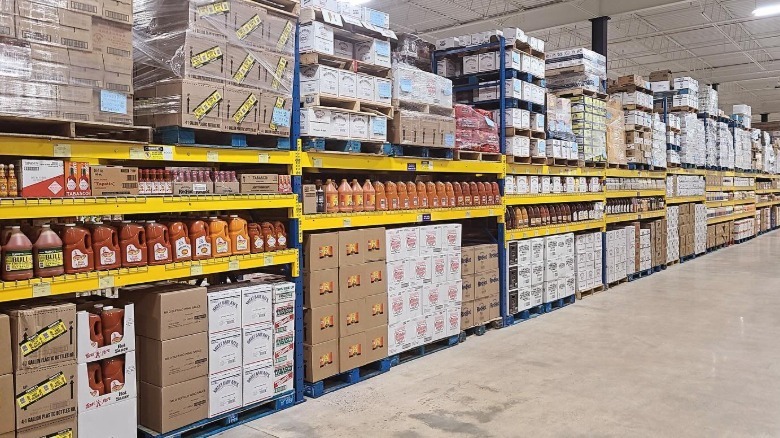 Aisle filled products at Restaurant Depot