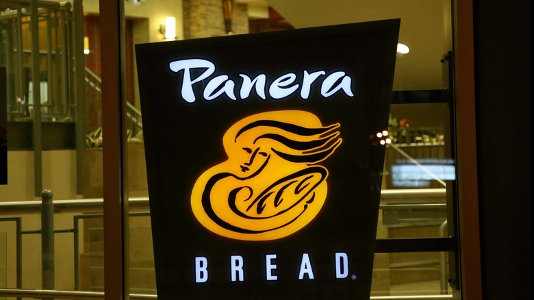 Panera Bread logo on window