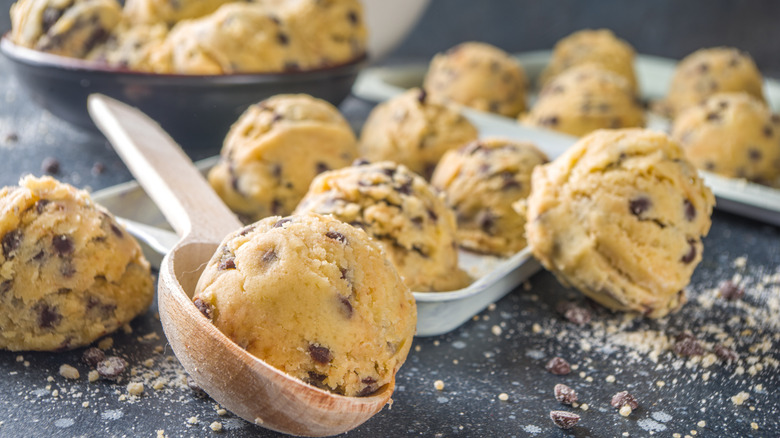 Scoops of raw cookie dough