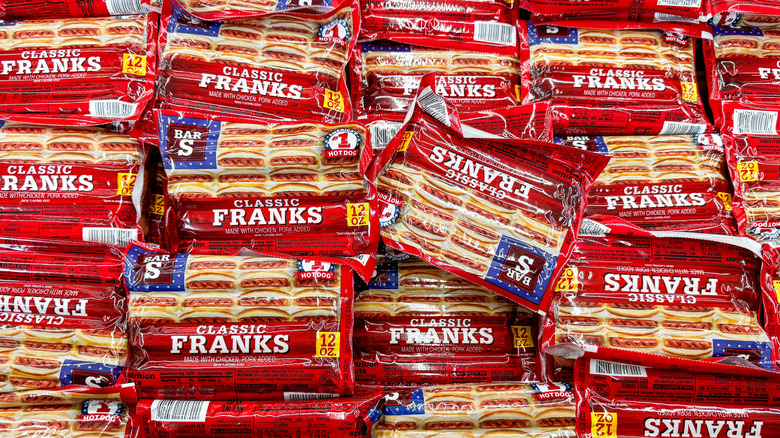 Pile of packaged franks