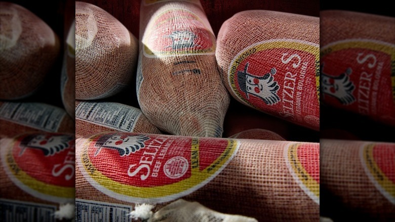 Seltzer's Lebanon Bologna in wrappings 