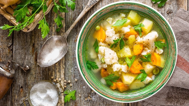 Bowl of vegetable soup