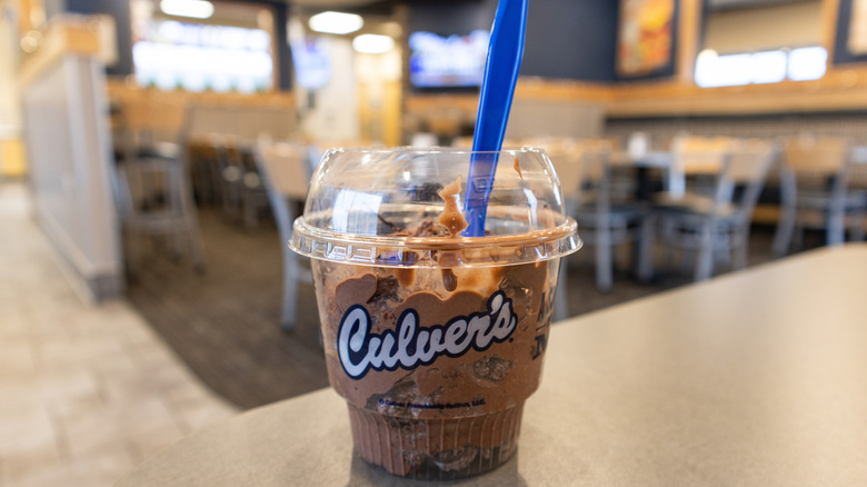 culver's chocolate custard in restaurant