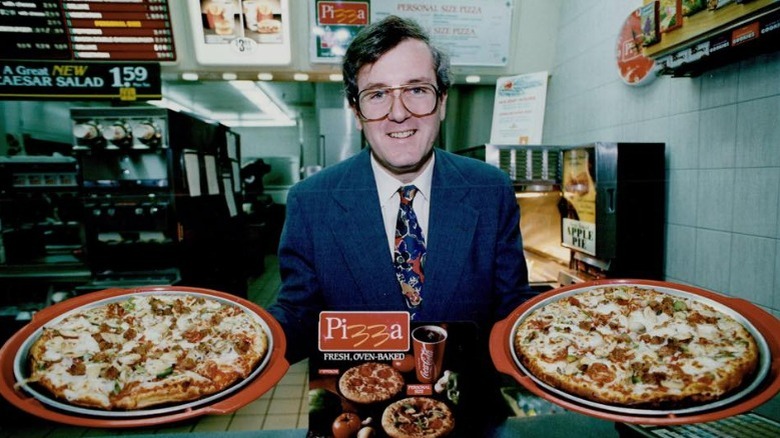 McDonald's representative with McPizzas