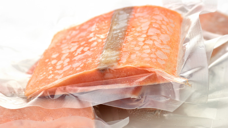 Frozen salmon filet