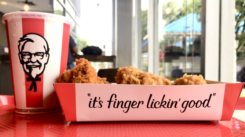 KFC meal with prominent slogan 